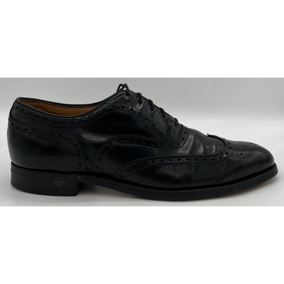 Vtg Johnston & Murphy Aristocraft Black Shell Cordovan Wingtip Size 10C Oxfords - Picture 6 of 12